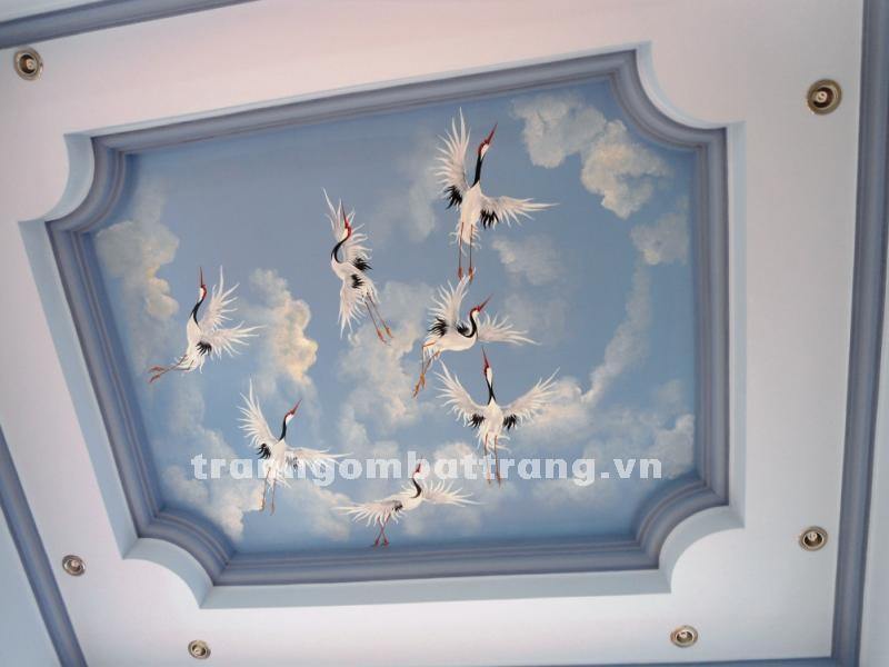 Trang trí trần nhà vẽ bằng Acetic mẫu 3