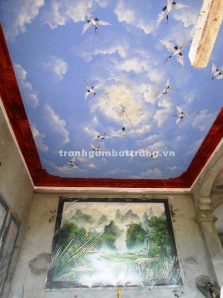 Trang trí trần nhà vẽ bằng Acetic mẫu 4