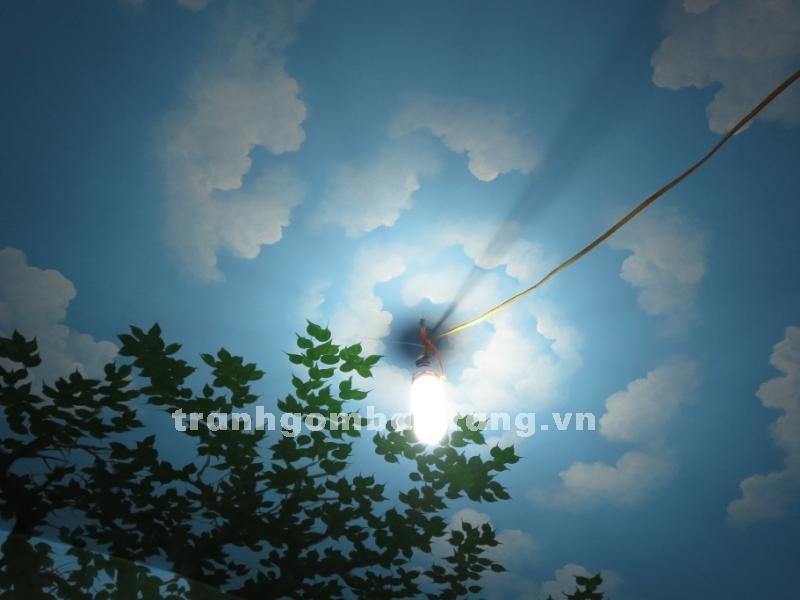 Trang trí trần nhà vẽ bằng Acetic mẫu 6