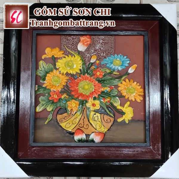 Tranh Gốm Bát Tràng khổ 20cm x 20cm - mẫu 04