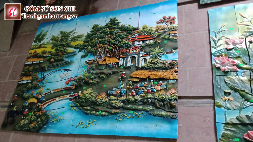 Tranh gốm dân gian Bát Tràng - mẫu 01