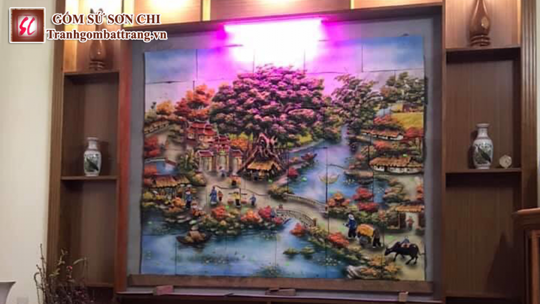 Tranh gốm dân gian Bát Tràng - mẫu 02