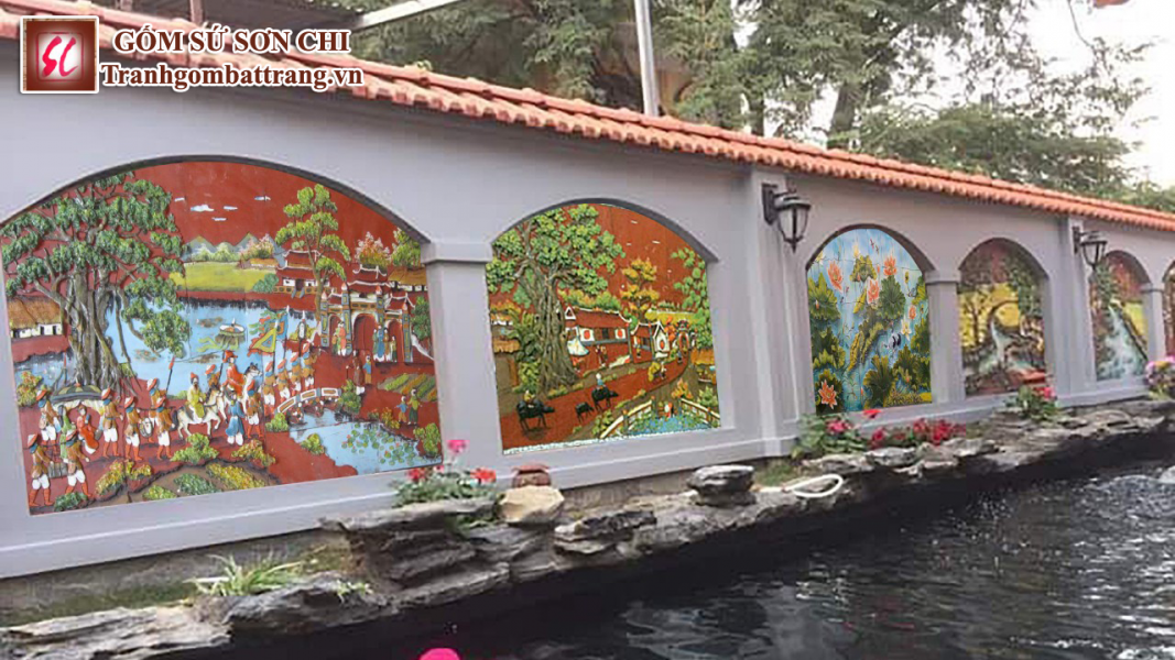 Tranh gốm dân gian Bát Tràng - mẫu 03