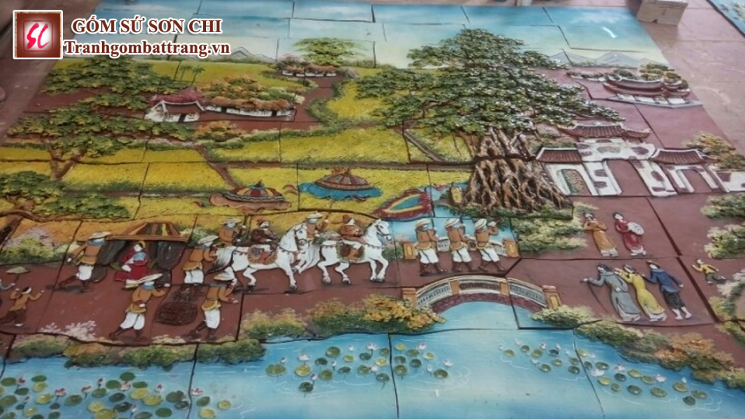 Tranh gốm dân gian Bát Tràng - mẫu 06