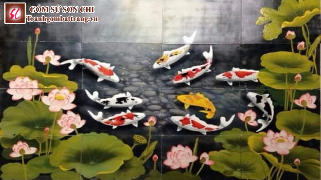 Tranh gốm phong thủy Bát Tràng - mẫu 01