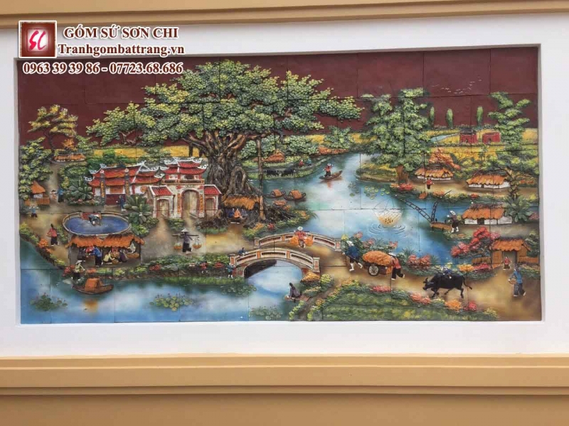 Tranh gốm dân gian Bát Tràng - mẫu 09