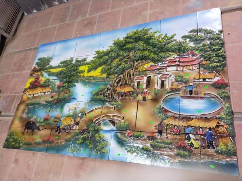 Tranh gốm dân gian Bát Tràng - mẫu 10