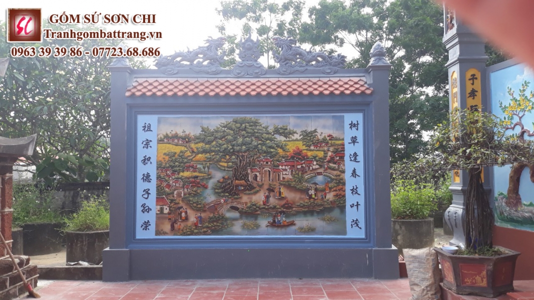 Tranh gốm dân gian Bát Tràng - mẫu 12