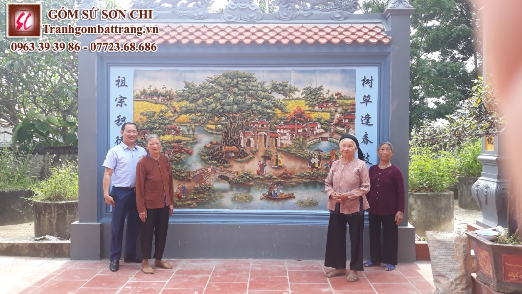 Tranh gốm dân gian Bát Tràng - mẫu 14