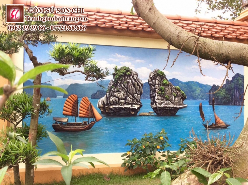 Tranh gốm dân gian Bát Tràng - mẫu 15