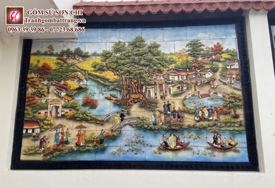 Tranh gốm dân gian Bát Tràng - mẫu 27