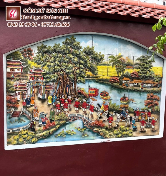 Tranh gốm dân gian Bát Tràng - mẫu 30