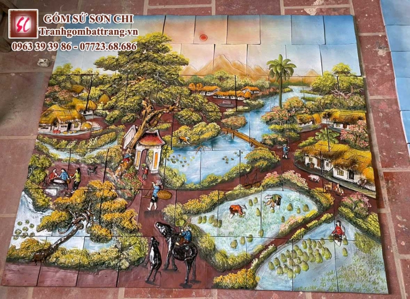 Tranh gốm dân gian Bát Tràng - mẫu 39