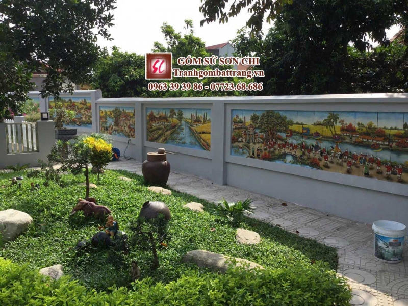 Tranh gốm dân gian Bát Tràng - mẫu 40